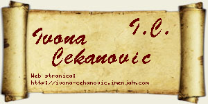 Ivona Čekanović vizit kartica